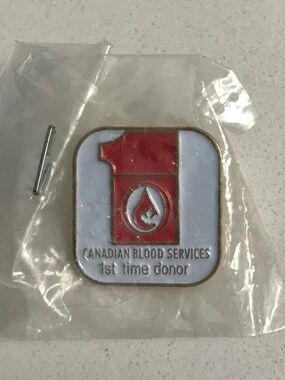 Canadian Blood Services First Time Donor Hat Lapel Pin Brooch NIP